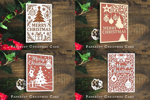 Download Paper Cut Christmas Card SVG Bundle - Card Collection