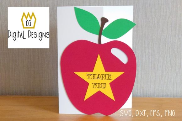 Download Thank You Apple Card - Teacher - SVG - Card Collection