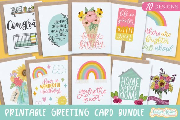 Download Printable Greeting Card Bundle, Everyday - Card Collection