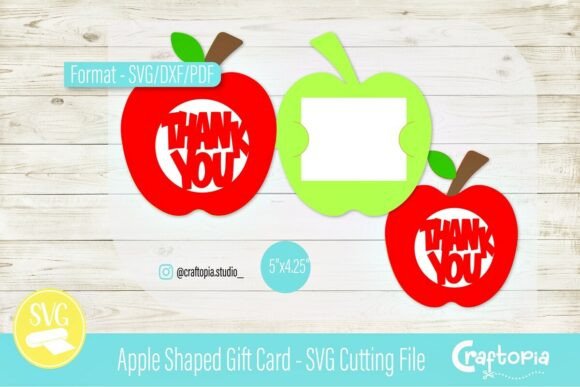 Download Apple Shaped Gift Card – SVG Cut File - Card Collection