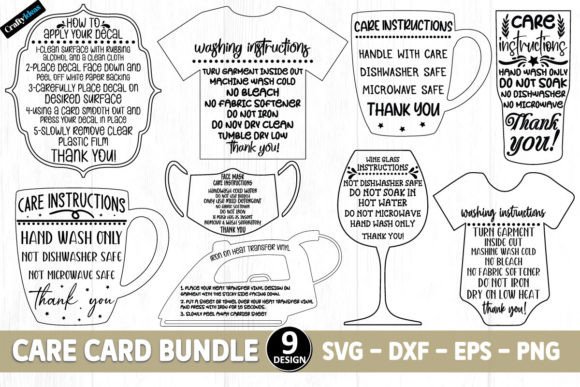 Download Care Card Bundle Care Instructions SVG - Card Collection