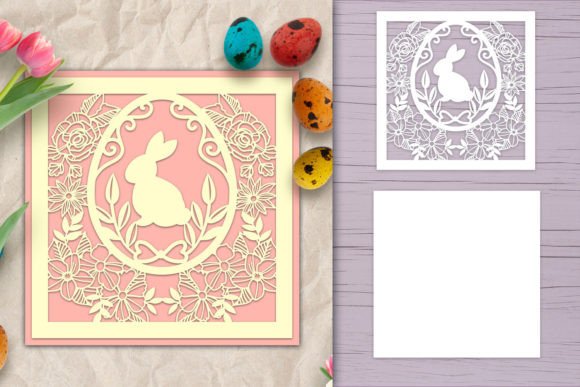 Download Floral Frame Bunny Papercut Card SVG - Card Collection