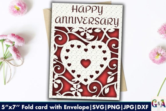 Download Happy Anniversary Papercut Card Svg File - Card Collection