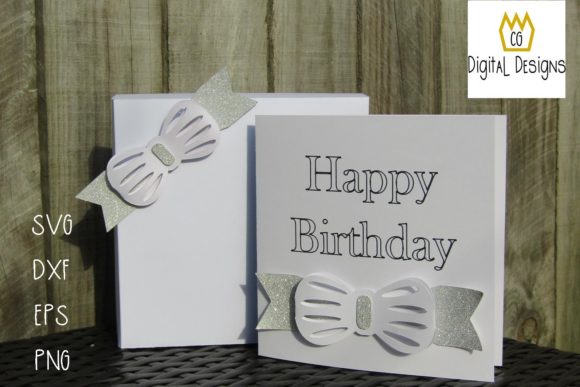 Download Bow Happy Birthday Card &amp; Box - SVG DXF - Card Collection