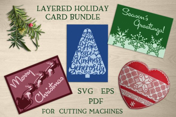 Download Holiday Greeting Card Bundle SVG - Card Collection