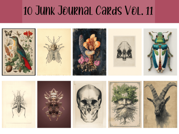 Download Vintage Digital Junk Journal Card Bundle - Card Collection