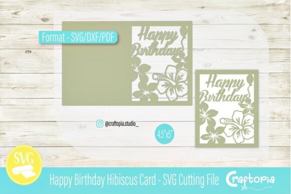 Download Happy Birthday Hibiscus Card – SVG File - Card Collection