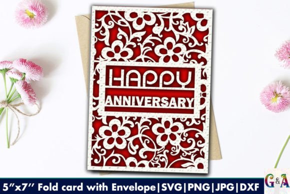 Download Floral Anniversary Card Svg for Cricut - Card Collection