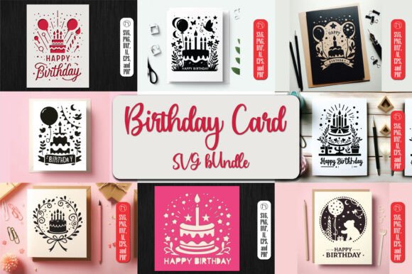 Download Cricut Birthday Card SVG Bundle - Card Collection